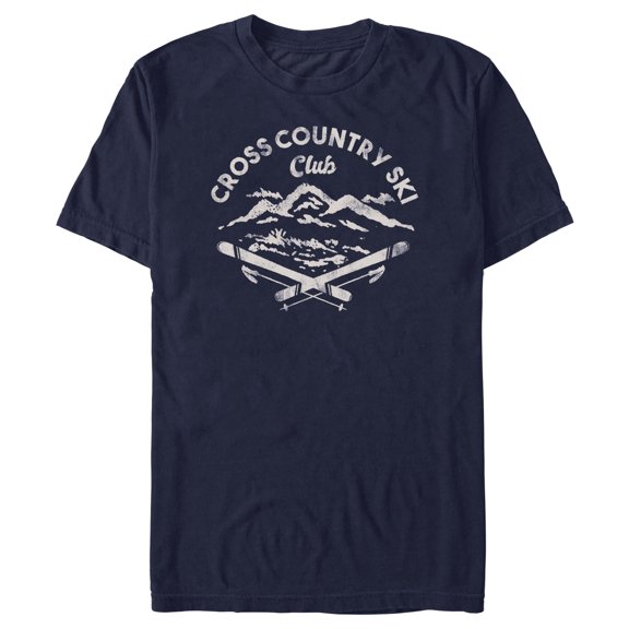 Men's Lost Gods Distressed Ski Club Graphic Tee Navy Blue X Large