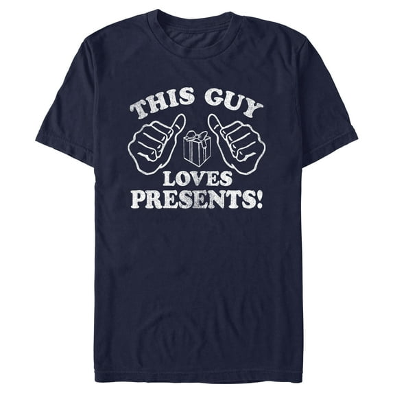 Men's Lost Gods Distressed This Guy Loves Presents Graphic Tee Navy Blue Medium