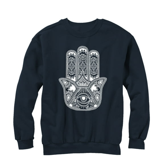 Men's Lost Gods Divine Hamsa Sweatshirt Navy Blue Medium