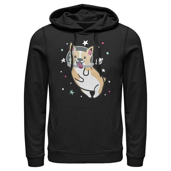Men's Lost Gods Dog Astronaut Space Corgi  Pull Over Hoodie