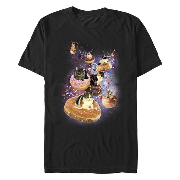 Men's Lost Gods Donut Cats Meme Graphic T-Shirt Big & Tall