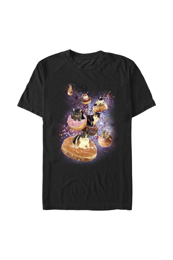 Men's Lost Gods Donut Cats Meme Graphic T-Shirt Big & Tall