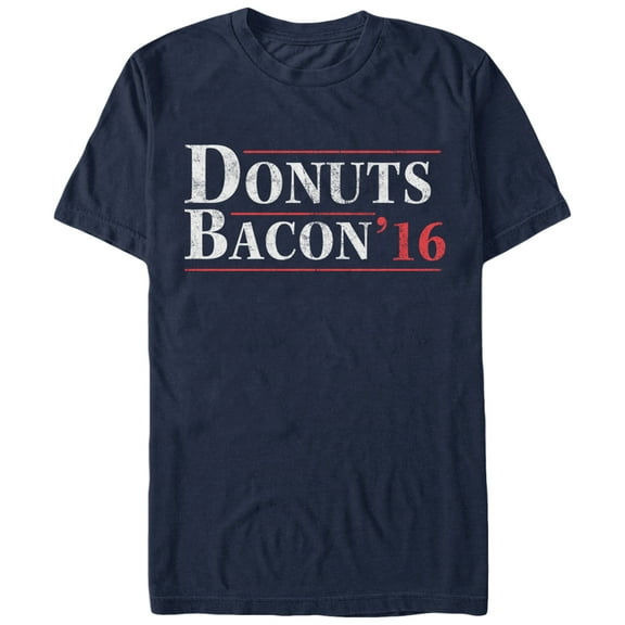Men's Lost Gods Donuts and Bacon 2016  Graphic Tee Navy Blue Medium