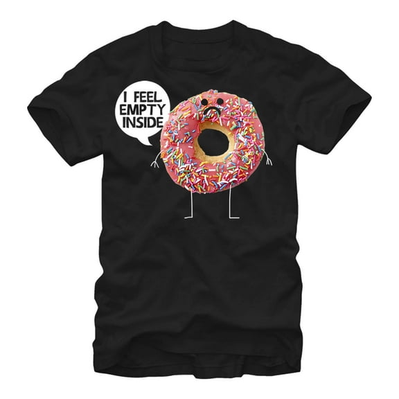 Men's Lost Gods Doughnut I Feel Empty Inside  Graphic Tee Black 2X Large