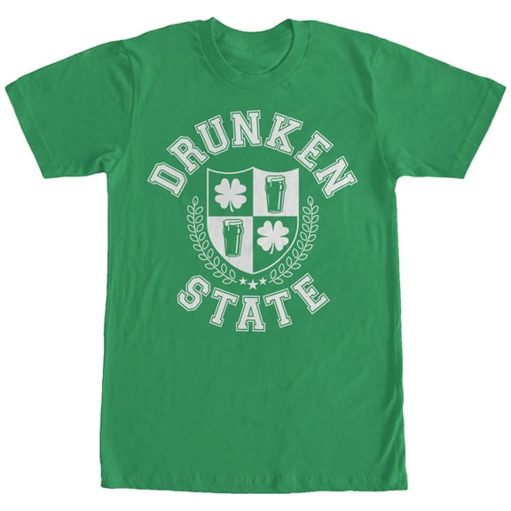 Men's Lost Gods Drunken State University  Graphic Tee Kelly Green Medium