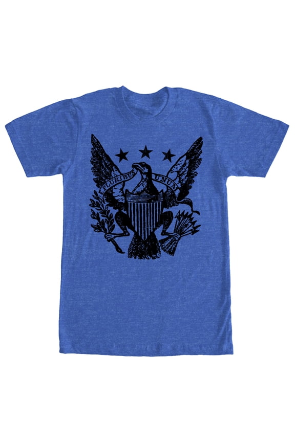 Men's Lost Gods E Pluribus Unum America Eagle Graphic Tee Royal Blue Heather Large