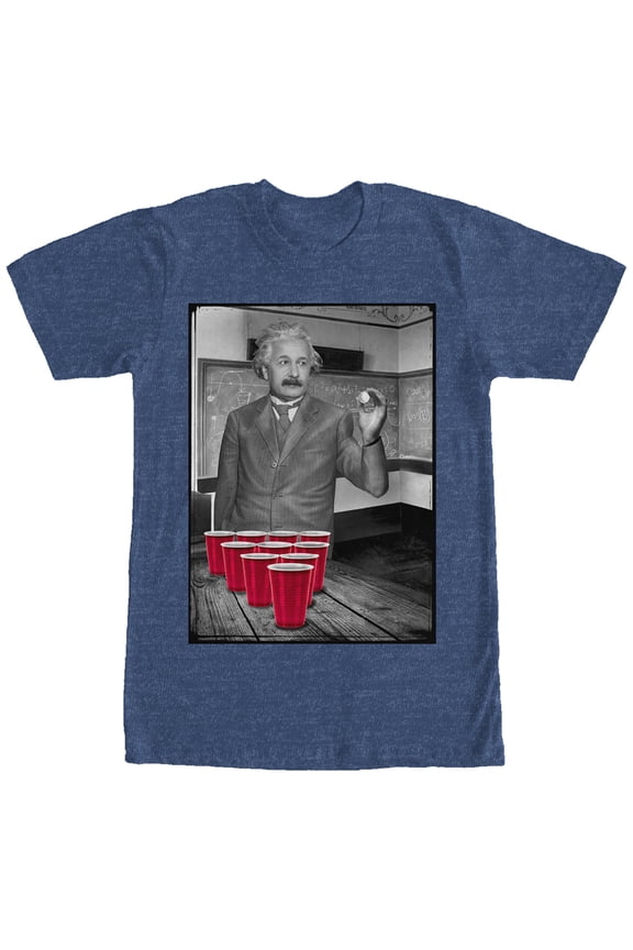 Men's Lost Gods Einstein Pong Graphic Tee Navy Blue Heather Large