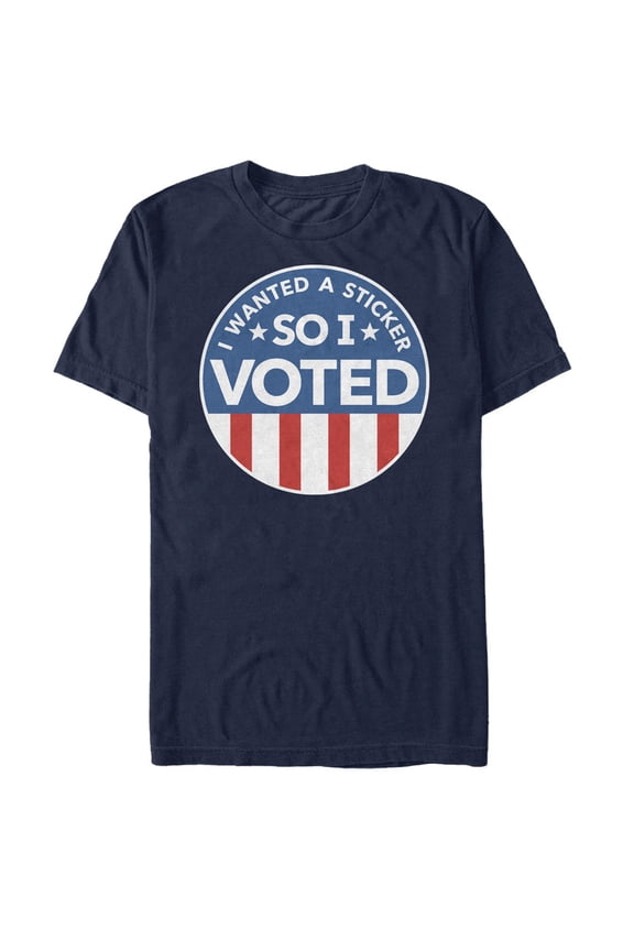 Men's Lost Gods Election I Wanted a Sticker so I Voted  Graphic Tee Navy Blue 3X Large