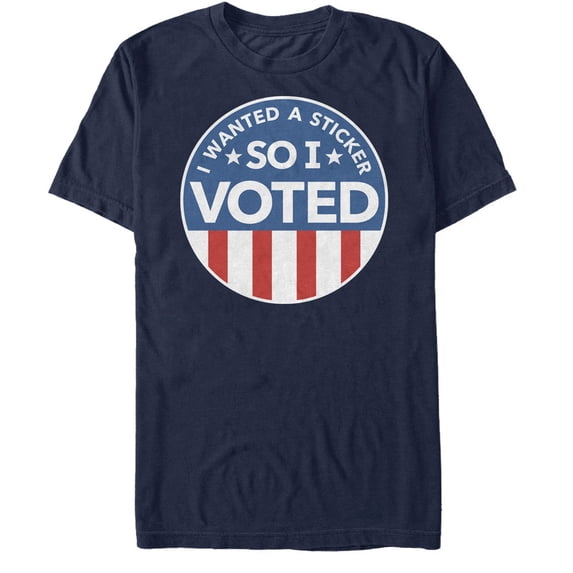 Men's Lost Gods Election I Wanted a Sticker so I Voted Graphic Tee Navy Blue Small