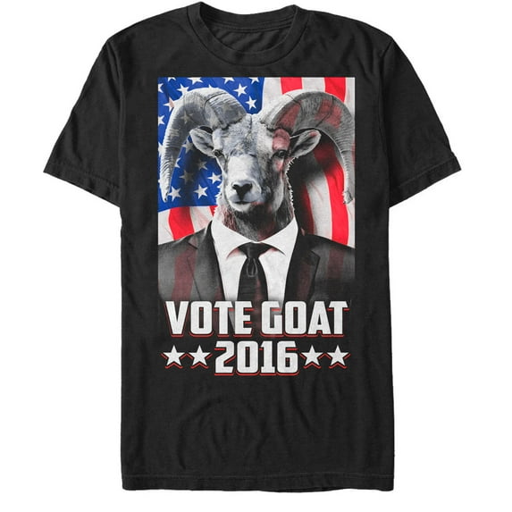 Men's Lost Gods Election Vote Goat 2016 Graphic Tee Black Medium