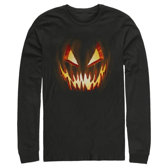Men's Lost Gods Evil Pumpkin Face  Long Sleeve Shirt Black Large