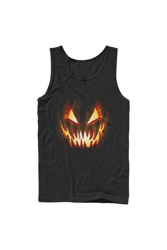 Men's Lost Gods Evil Pumpkin Face  Tank Top Black Medium