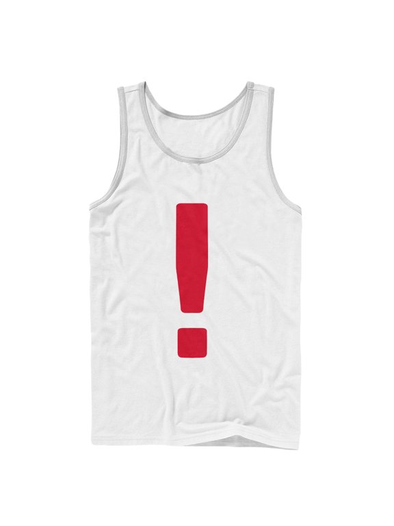 Men's Lost Gods Exclamation Mark Tank Top White Small
