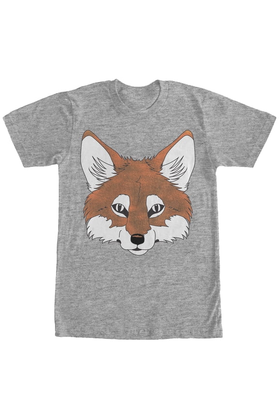 Men's Lost Gods Fantastic Fox Face  Graphic Tee Athletic Heather Medium