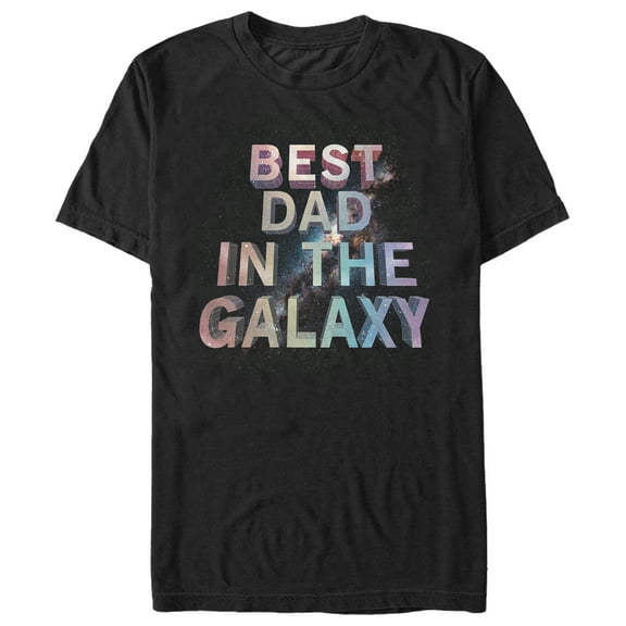 Men's Lost Gods Father's Day Best Dad in Galaxy  Graphic Tee Black X Large