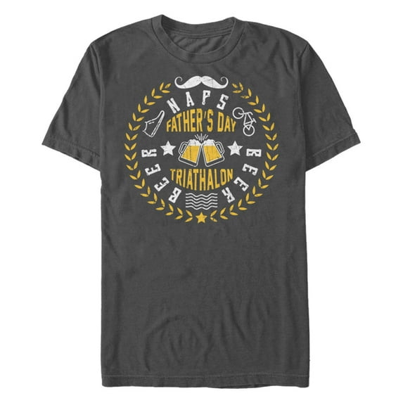 Men's Lost Gods Father's Day Dad Triathlon Graphic Tee Charcoal 3X Large