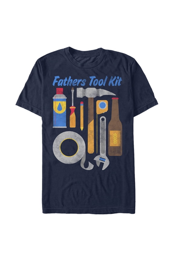 Men's Lost Gods Father's Day Tool Kit Cartoon Graphic Tee Navy Blue Medium