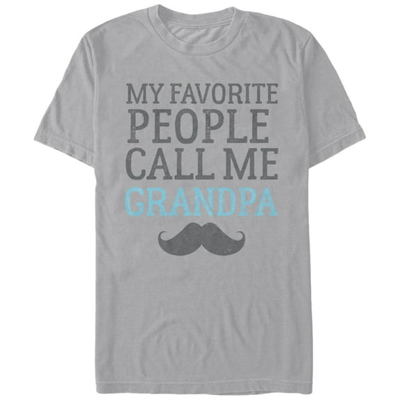Men's Lost Gods Favorite People Call Me Grandpa  Graphic Tee Silver X Large