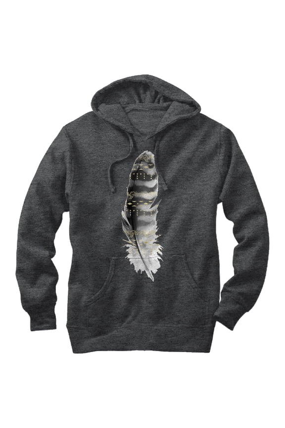 Men's Lost Gods Feather in Flight Pull Over Hoodie Charcoal Heather Medium