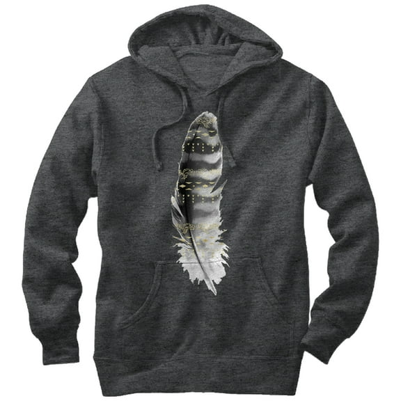 Men's Lost Gods Feather in Flight  Pull Over Hoodie Charcoal Heather X Large