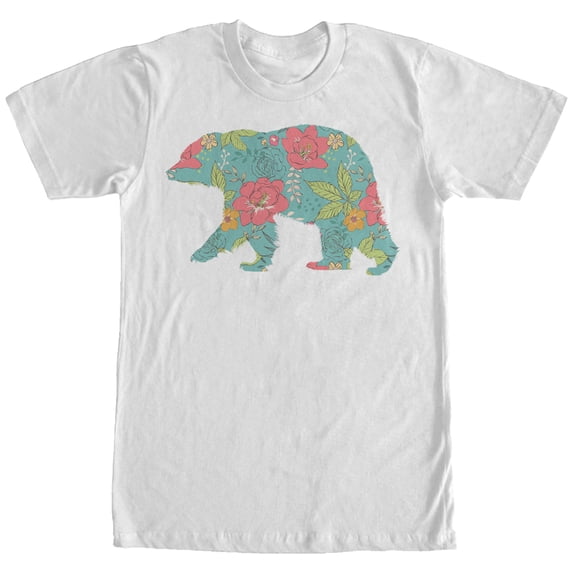 Men's Lost Gods Flower Bear Graphic Tee White Large