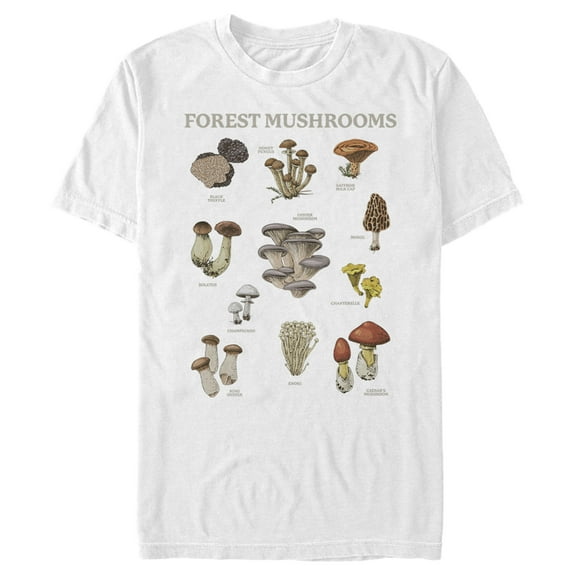 Men's Lost Gods Forest Mushrooms Graphic Tee White 2X Large