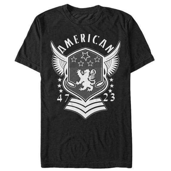 Men's Lost Gods Fourth of July American Crest Graphic Tee Black X Large
