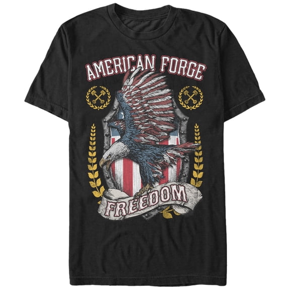 Men's Lost Gods Fourth of July  American Force Freedom Eagle  Graphic Tee Black 3X Large