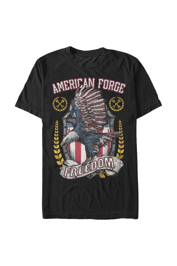 Men's Lost Gods Fourth of July American Force Freedom Eagle Graphic Tee Black Medium