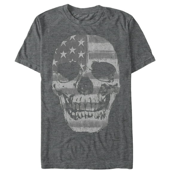 Men's Lost Gods Fourth of July American Skull Graphic Tee Charcoal Heather 2X Large