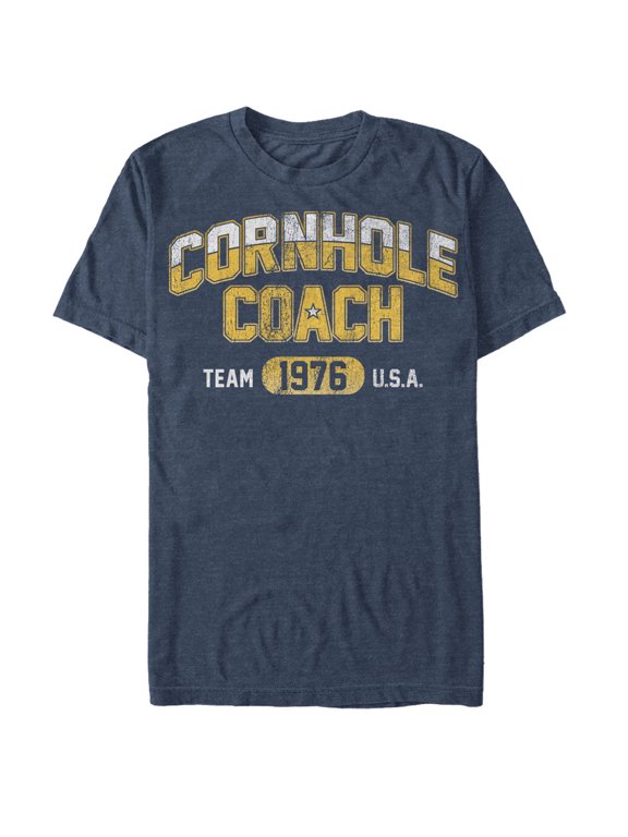 Men's Lost Gods Fourth of July Cornhole Coach Graphic Tee Navy Blue Heather 3X Large