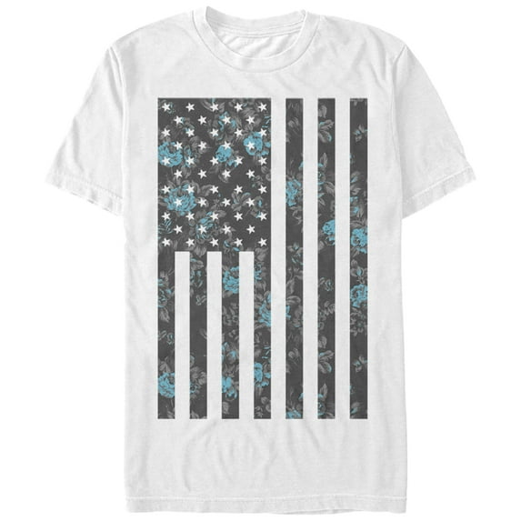 Men's Lost Gods Fourth of July Flower American Flag Graphic Tee White Medium