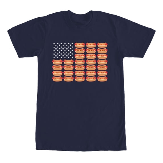 Men's Lost Gods Fourth of July Hot Dog American Flag Graphic Tee Navy Blue 3X Large