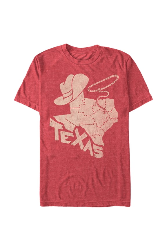 Men's Lost Gods Fourth of July Lasso Texas State Graphic Tee Red Heather 2X Large