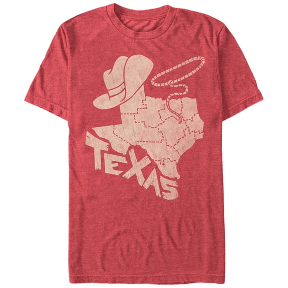 Men's Lost Gods Fourth of July Lasso Texas State Graphic Tee Red Heather Medium