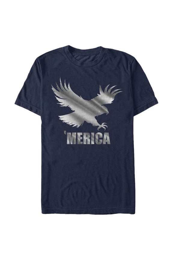 Men's Lost Gods Fourth of July Merica Eagle Graphic Tee Navy Blue 3X Large