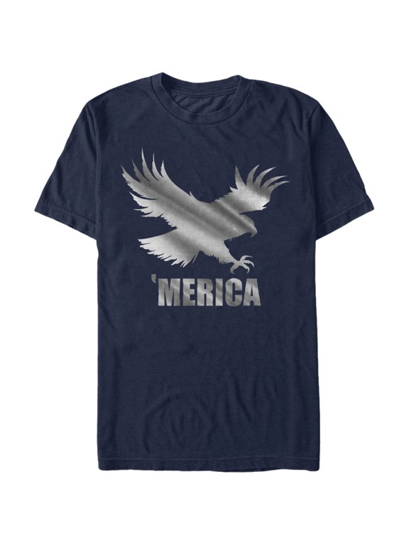 Men's Lost Gods Fourth of July Merica Eagle Graphic Tee Navy Blue Medium