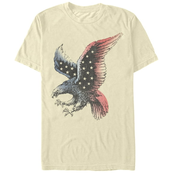 Men's Lost Gods Fourth of July  Patriotic Eagle  Graphic Tee Cream Small