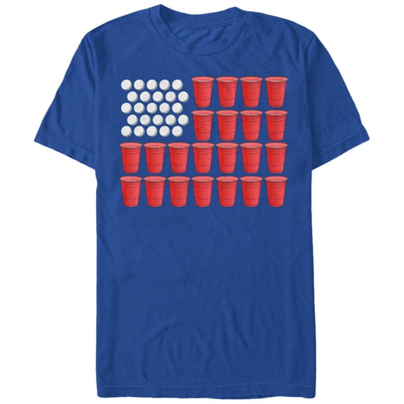 Men's Lost Gods Fourth of July  Pong American Flag  Graphic Tee Royal Blue X Large