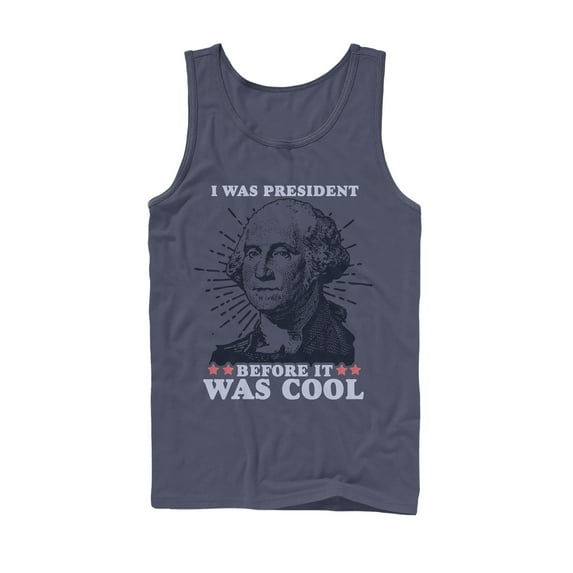 Men's Lost Gods Fourth of July President Before Cool Tank Top Navy Blue 2X Large