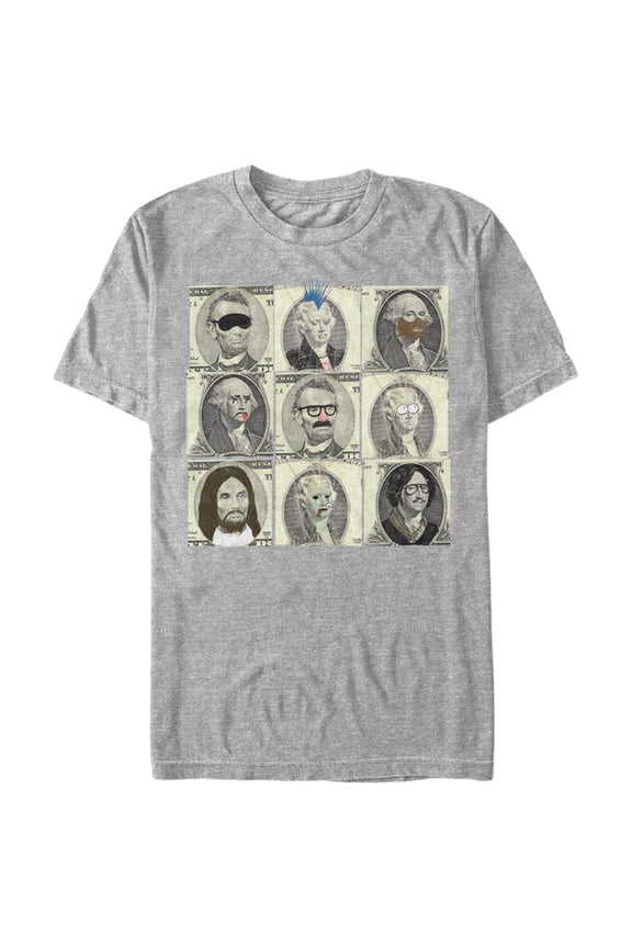 Men's Lost Gods Fourth of July Presidential Funny Faces Graphic Tee Athletic Heather Large