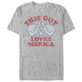 thumbnail image 1 of Men's Lost Gods Fourth of July  This Guy Loves America  Graphic Tee Athletic Heather Medium, 1 of 4