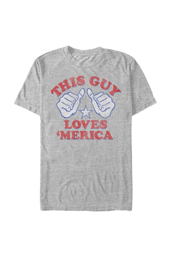 Men's Lost Gods Fourth of July This Guy Loves America Graphic Tee Athletic Heather Medium