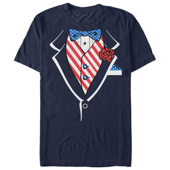 Men's Lost Gods Fourth of July Tuxedo Graphic Tee Navy Blue Small