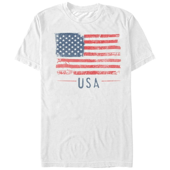 Men's Lost Gods Fourth of July  USA Flag Freedom  Graphic Tee White 2X Large
