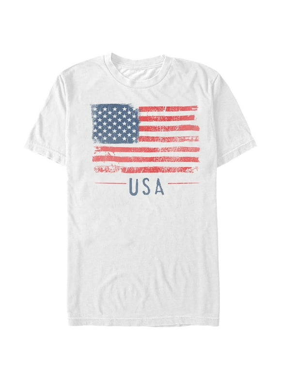 Men's Lost Gods Fourth of July USA Flag Freedom Graphic Tee White Large