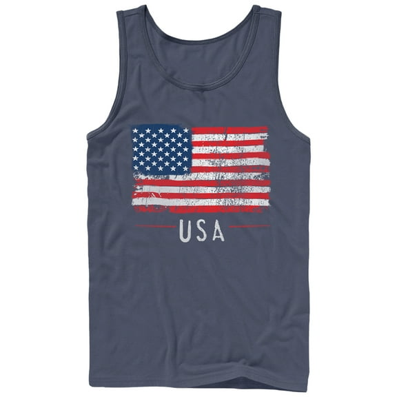 Men's Lost Gods Fourth of July USA Flag Freedom Tank Top Navy Blue Large