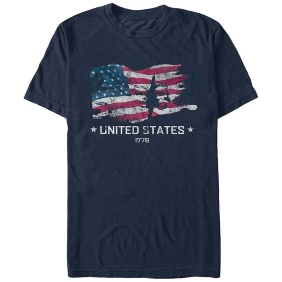 Men's Lost Gods Fourth of July  United States 177Flag  Graphic Tee Navy Blue 2X Large