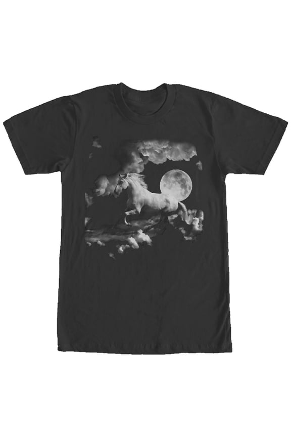 Men's Lost Gods Full Moon Horse Graphic Tee Black Large