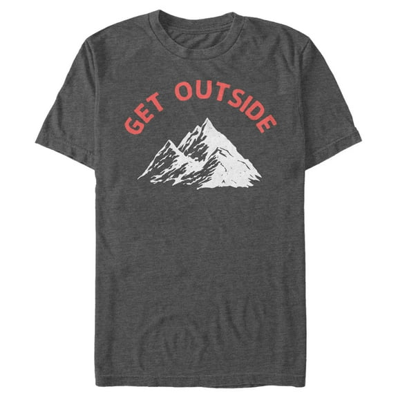 Men's Lost Gods Get Outside Motto  Graphic Tee Charcoal Heather 2X Large